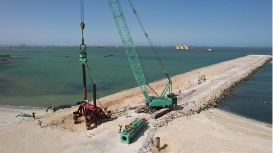 中交一航局毛塔项目部承建的两个项目均顺利完成沉桩工作