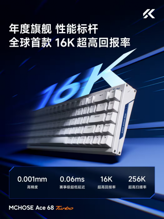 全球首款16K回报率全铝键盘—迈从 Ace 68 Turbo